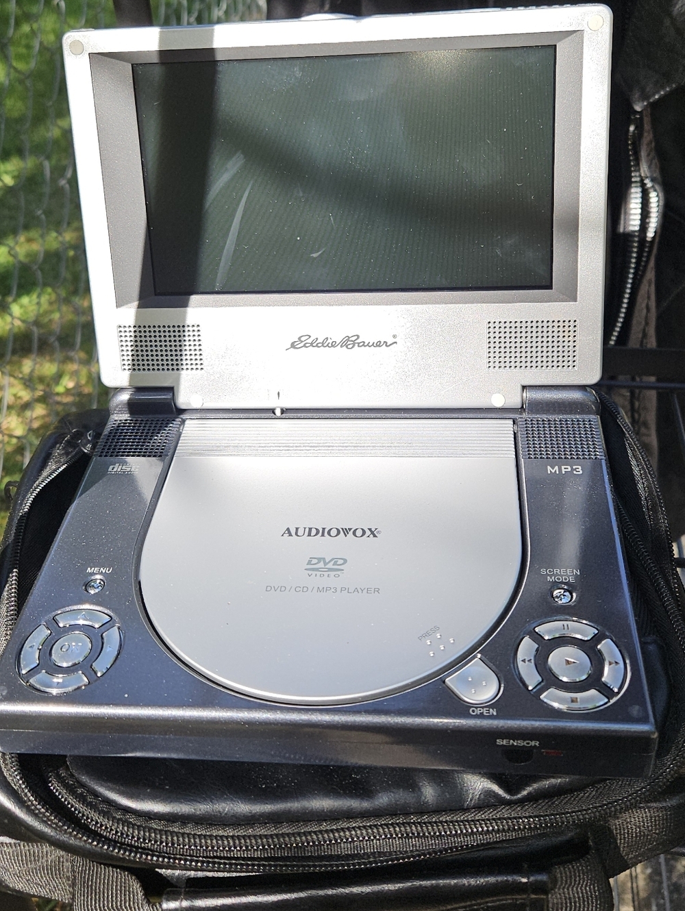 Eddie Bauer Portable Audiovox DVD Player in Silver and Black